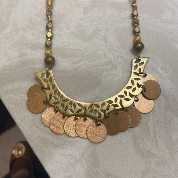 Long brown gold bronze necklace - Picture 2 of 4